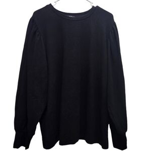 Eloquii Balloon Puff Sleeve Sweater Black Plus Size 18/20 Office Career